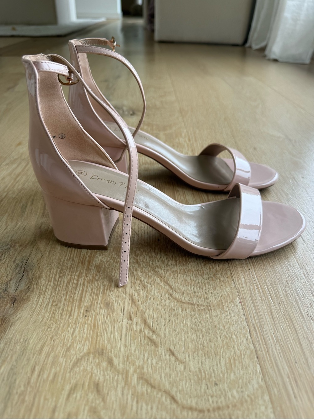 Dream Pairs Blush Patent Block Heel Sandals